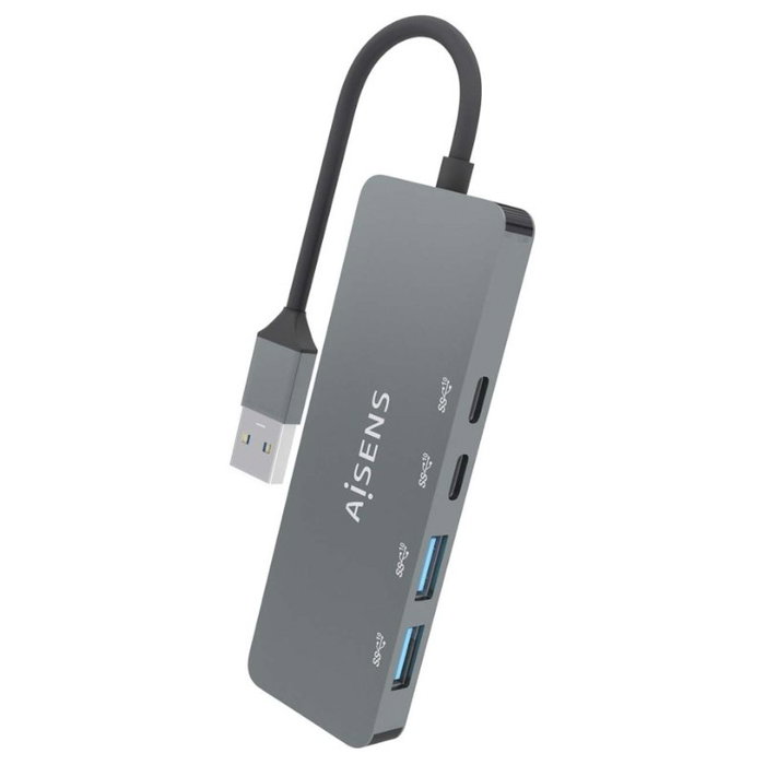 Aisens Hub USB 3.2 Gen 2 con 4 Puertos (2x USB-A y 2x USB-C), 10 Gbps, Gris Aisens Hub USB 3.2 Gen 2 con 4 Puertos (2x USB-A y 2x USB-C), 10 Gbps, Gris